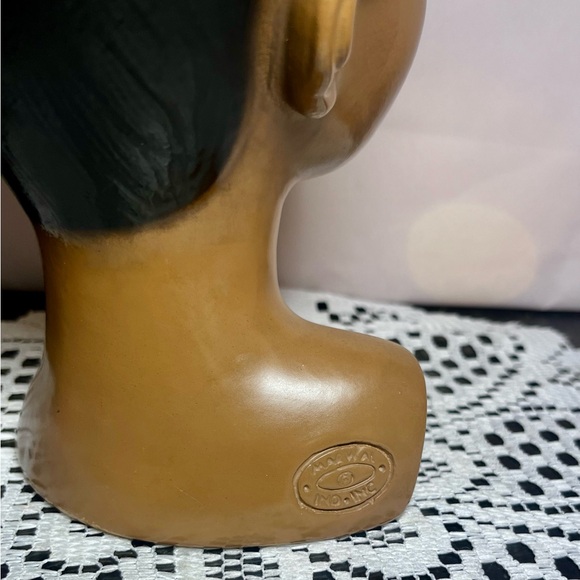 Vintage Marwal Polynesian Lady Head Bust Chalkware - Picture 4 of 6